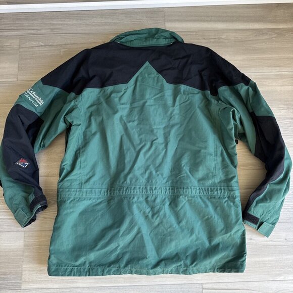 Columbia Titanium Omnitech Ski Jacket Mens Lg Green Full‎ Zip Waterproof Vintage - Picture 16 of 16